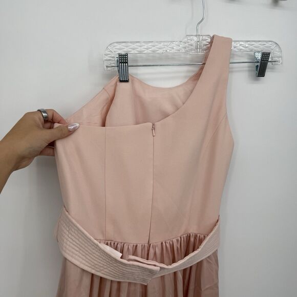 White by Vera Wang Pink One Shoulder Formal Bridesmaids Dress Size 4 Event - Picture 6 of 13
